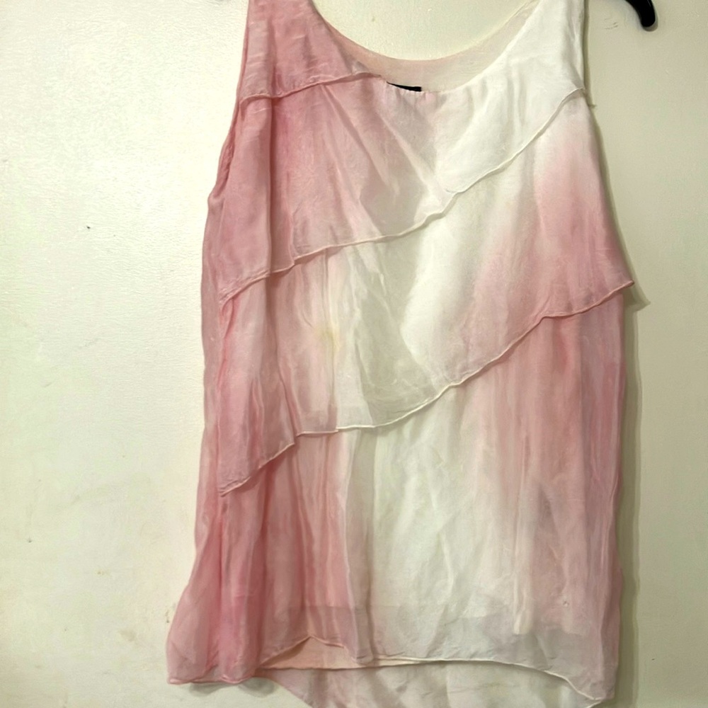 Pink and White Layered Women's Top